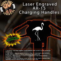 Flamingo Laser Engraved Charging Handle