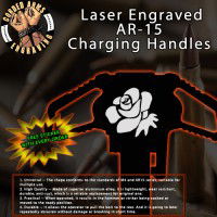 Rose Laser Engraved Charging Handle