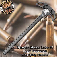 Spartan Molon Labe #2 Engraved Charging Handle
