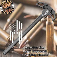 Spartan Flag Engraved Charging Handle
