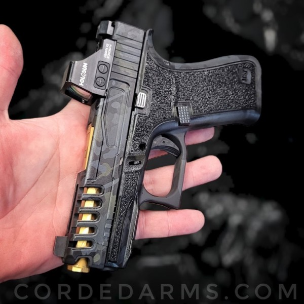 Custom Glock 43 Grey Camo w/ CnC Milling, RMR Cut and Stippling