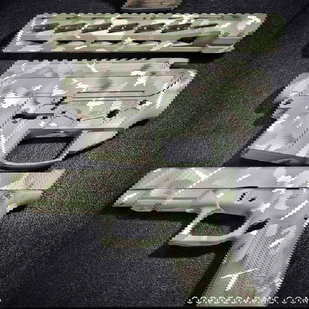 Custom Camo Cerakote on Glock 17 and AR15