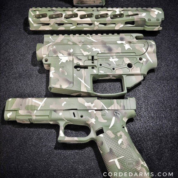Custom Camo Cerakote on Glock 17 and AR15
