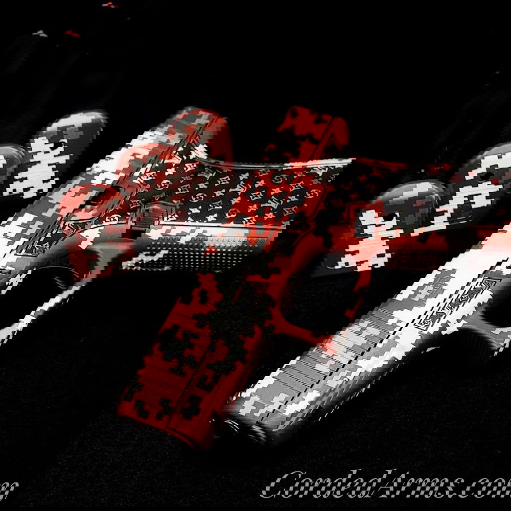 Glock 17 LV Lasered Engraved with Custom Cerakote