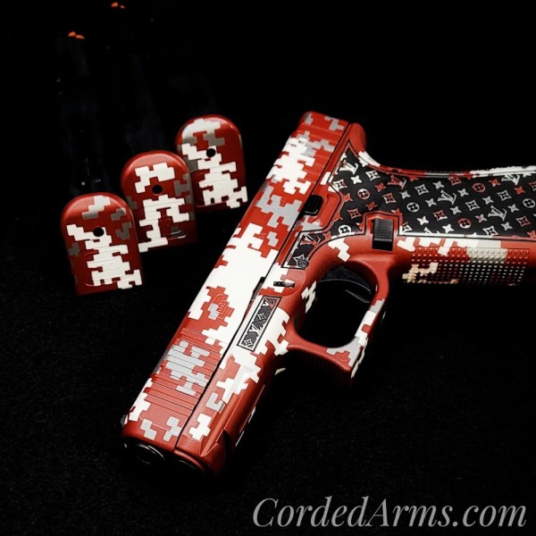 Glock 17 LV Lasered Engraved with Custom Cerakote
