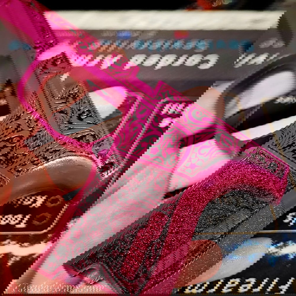 Floral Laser Etched SIG P365 GRIP Cerakoted in Sangria