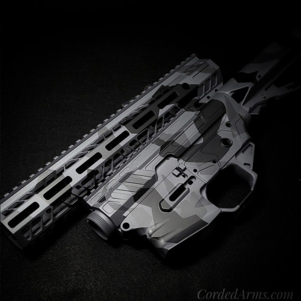 Custom Cerakoted Grey/Black Camo AR