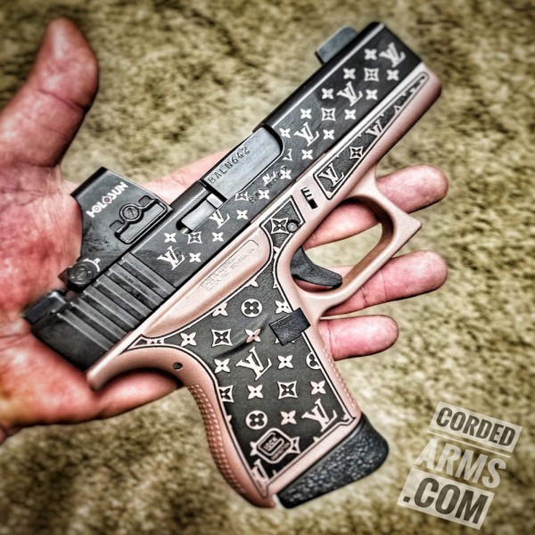 Custom Cerakote in Rose Gold, Lasered & Optic Cut