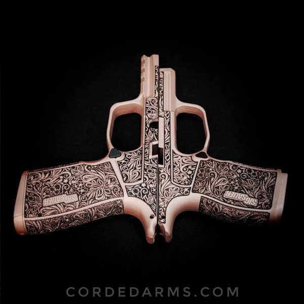 Floral Laser Etched Sig Sauer MACRO & P365xl in Rose Gold