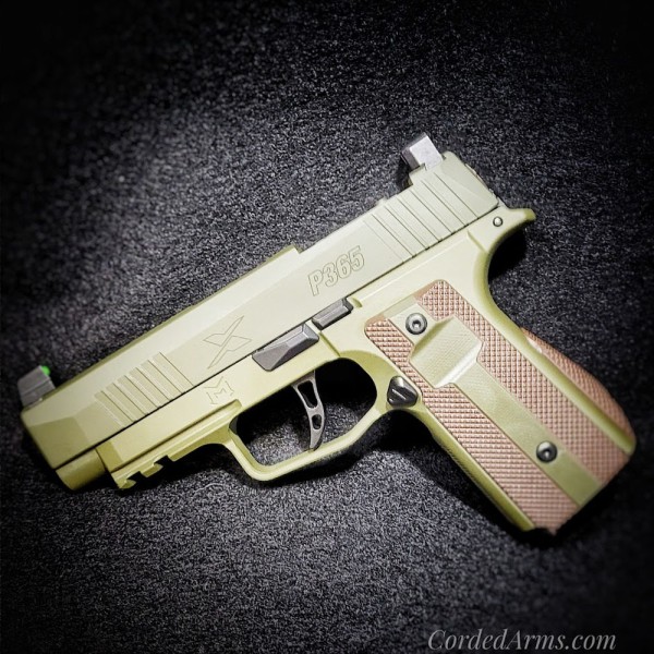 Custom P365 Cerakoted in Sniper Green & Barrett Bronze