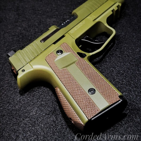 Custom P365 Cerakoted in Sniper Green & Barrett Bronze