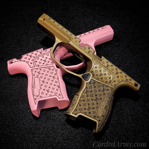 Sig365 LV Etched / Cerakoted Bubblegum Pink / Glock FDE