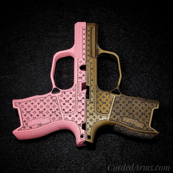 Sig365 LV Etched / Cerakoted Bubblegum Pink / Glock FDE