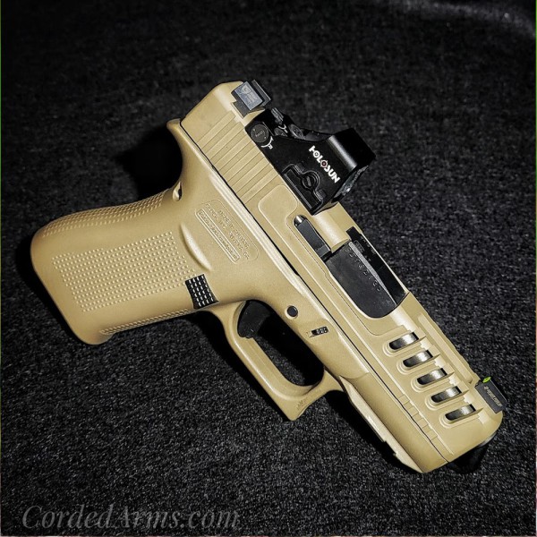 Glock 43x w/ CNC Slide Milling Coyote Cerakote