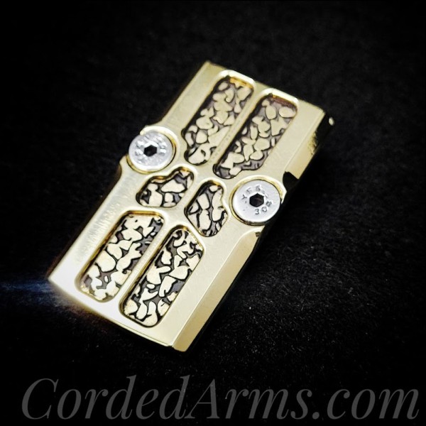 Polished Brass Golden Nugget RMR Cover Plate Beveled