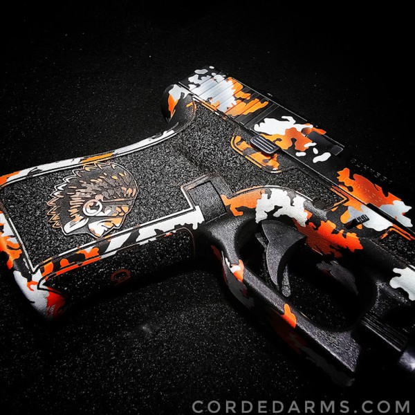 Custom Glock 19 w/ custom Camo Cerakote, Laser Stippling