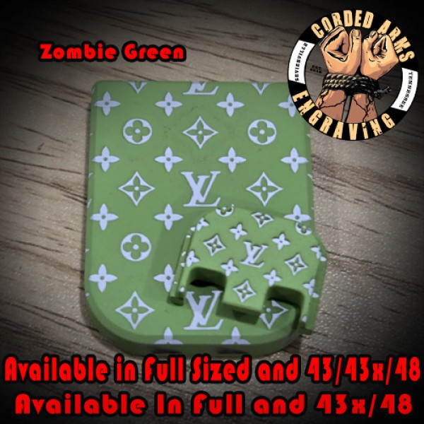 LV Glock Slide & Base Plate Cerakoted in Zombie Green
