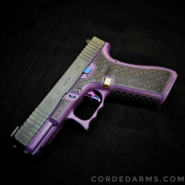 Custom Glock w/ Purple Cerekote & Laser Stippling