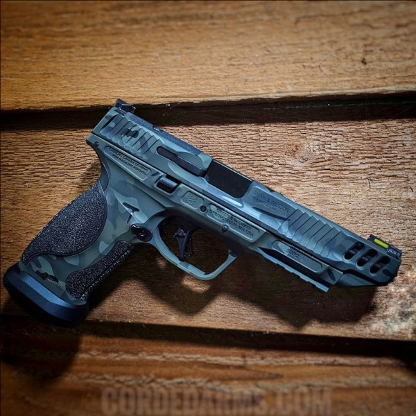 Custom Cerakote Camo on Metal frame S&W M&P 2.0