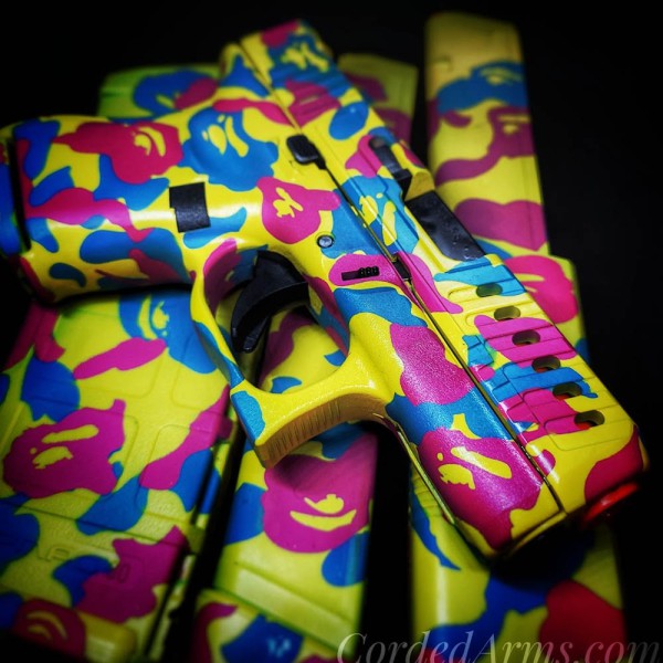 Custom Cerakote Yellow, Pink & Blue Camo