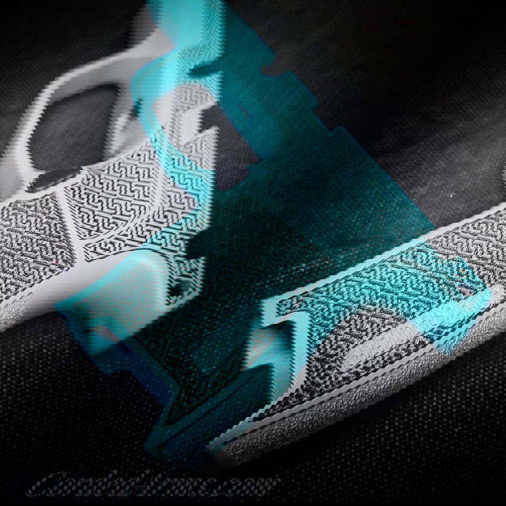 Deco Diamond Lasered in Robyn's Egg Blue Cerakoted