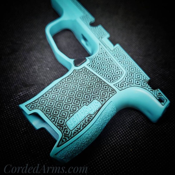 Deco Diamond Lasered in Robyn's Egg Blue Cerakoted