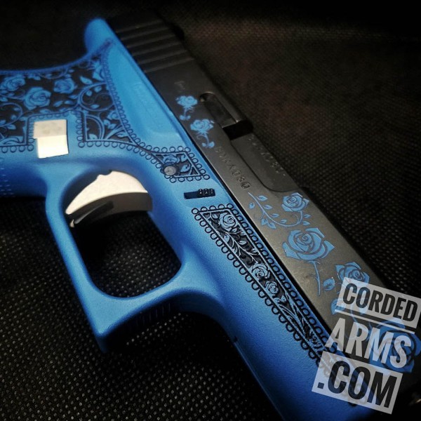 Custom Floral Laser Engraved and Cerakote