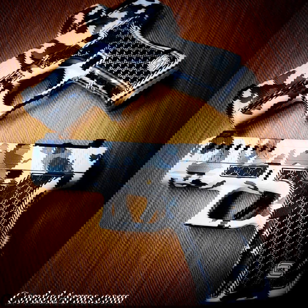 Custom Winter Blue Camo, laser stippling, optic cut & slide 
