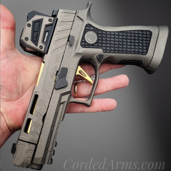 Custom P320 in Custom Color, Topo Lasering, Rmr Cut & Stippl