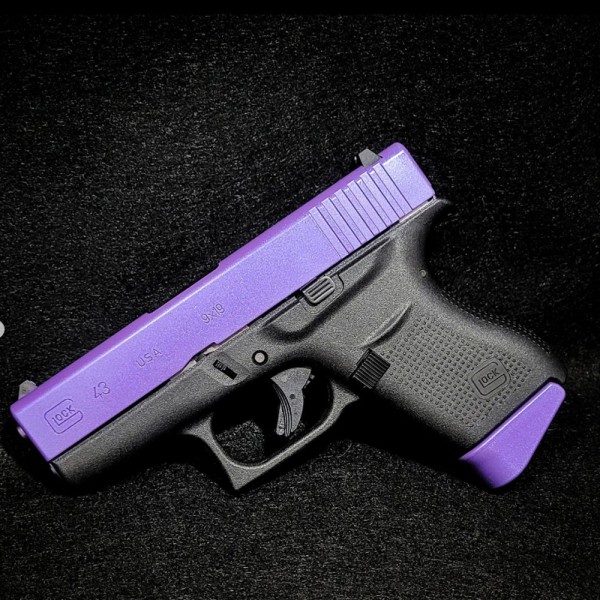 Glock 43 with Custom Cerakote in Bright Purple
