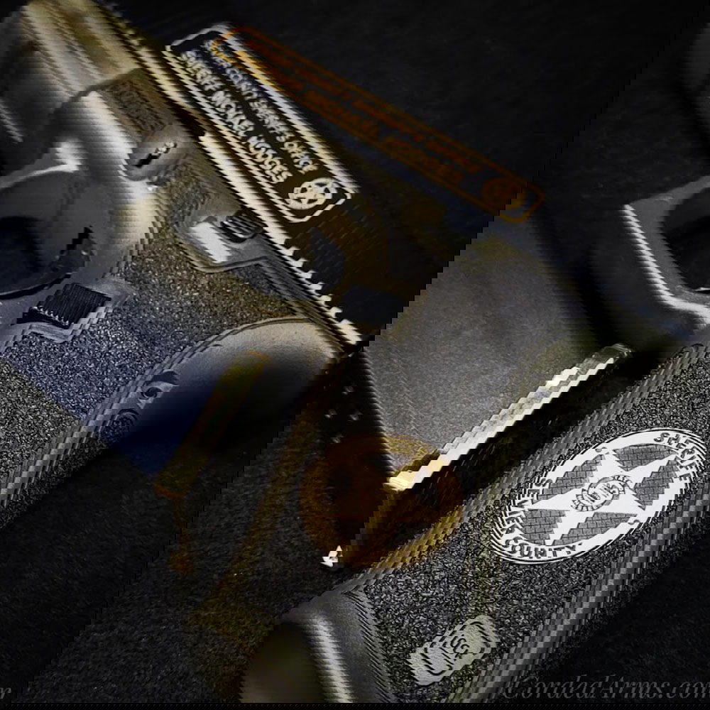 Custom Glock40 w/ Cerakoted in Magpul OD Green & Gold 