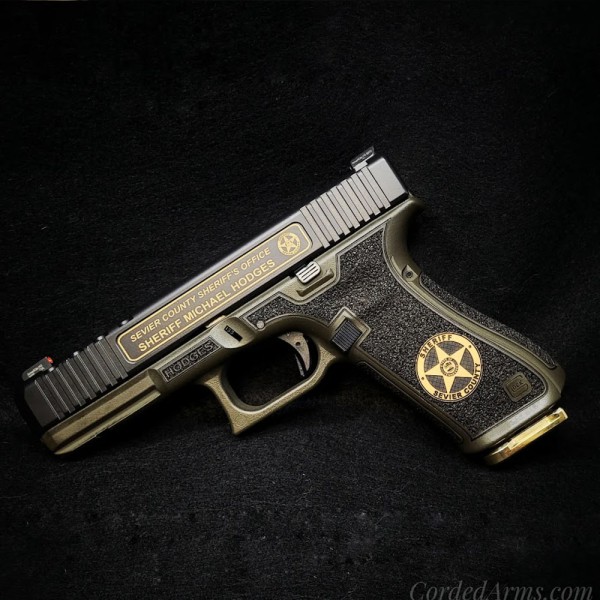 Custom Glock40 w/ Cerakote in Magpul OD Green & Gold 