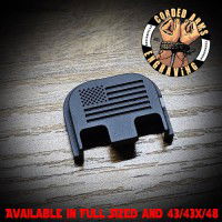 Blacked Out Flag Laser Engraved Glock Slide Plate 