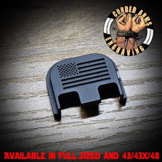 Blacked Out Flag Laser Engraved Glock Slide Plate 