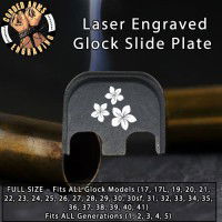 Flowers Laser Engraved Glock Slide Plate