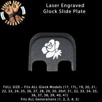 Rose Laser Engraved Glock Slide Plate