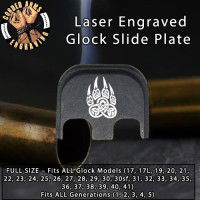 Tribal Bear Paw Laser Engraved Glock Slide Plate