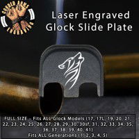 Tribal Wolf Laser Engraved Glock Slide Plate