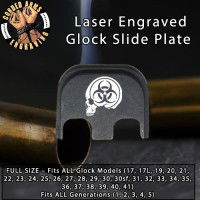 Biohazard  Skull Laser Engraved Glock Slide Plate