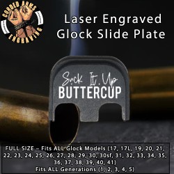 Buttercup Laser Engraved Glock Slide Plate