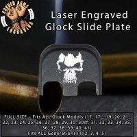 Fanged Skull Laser Engraved Glock Slide Plate