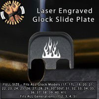 Flames Laser Engraved Glock Slide Plate