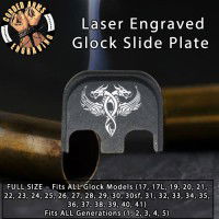 Twin Dragons Laser Engraved Glock Slide Plate