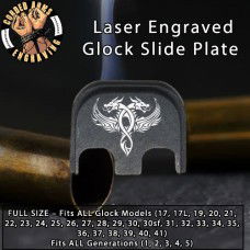 Twin Dragons Laser Engraved Glock Slide Plate