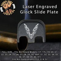 Tribal Bat Laser Engraved Glock Slide Plate