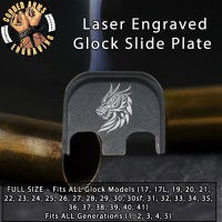 Dragon Head Laser Engraved Glock Slide Plate