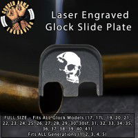 Sideview Skull Laser Engraved Glock Slide Plate