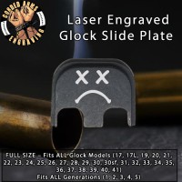 Sad Face Laser Engraved Glock Slide Plate