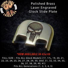 Bloody Punisher Laser Engraved Glock Slide Plate 