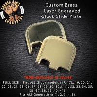 Custom Brass Laser Engraved Glock Slide Plate Custom Brass Laser Engraved Glock Slide Plate